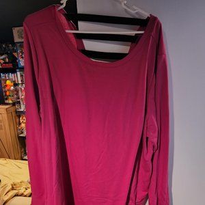 Torrid 4 Active pink top with thumbholes and black lattice back